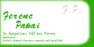 ferenc papai business card